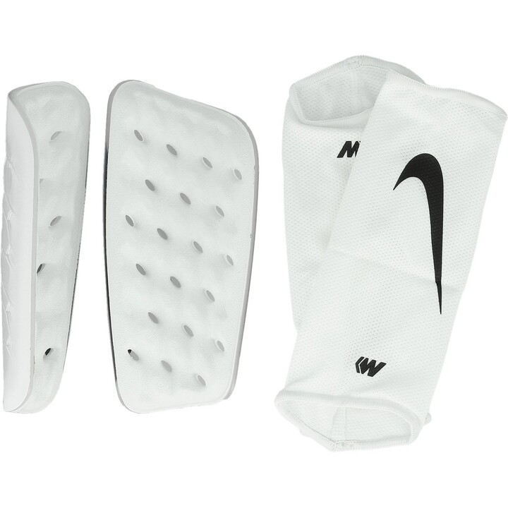 Espinilleras de fútbol Nike Mercurial Lite 146164 L, blancas, talla L