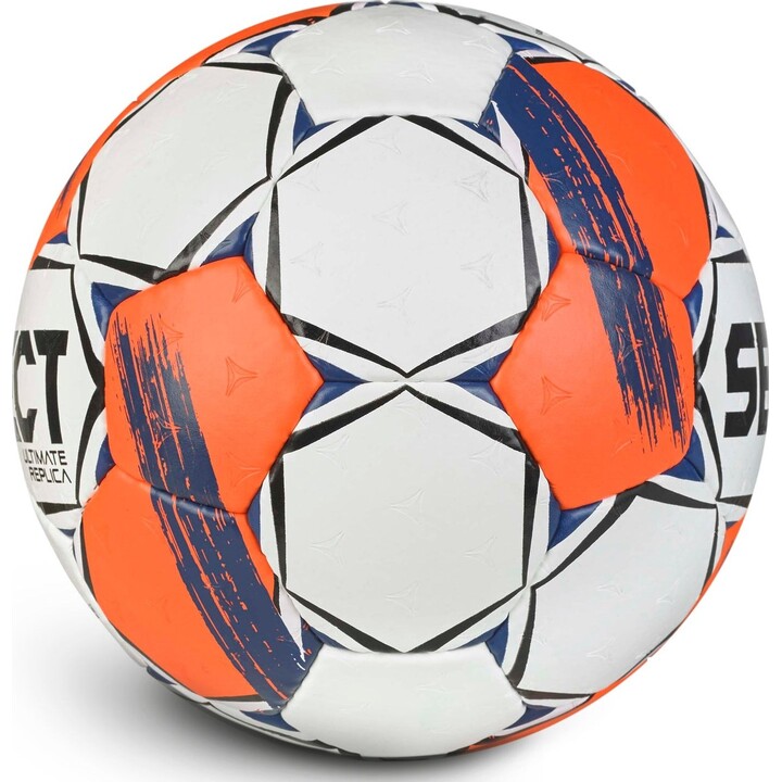 Select Ultimate Replica European League v25 balón de balonmano blanco/naranja