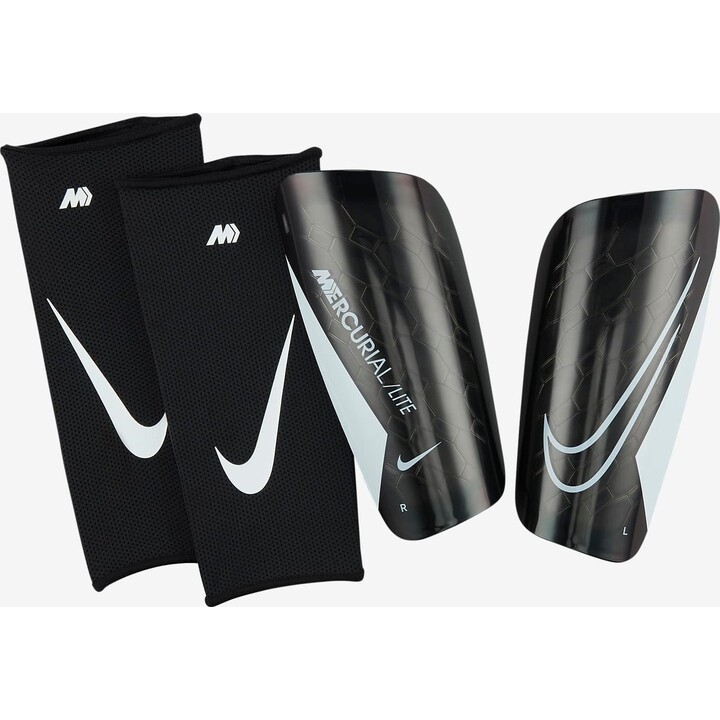 Espinilleras de fútbol Nike Mercurial Lite 146163 S, negras, talla S