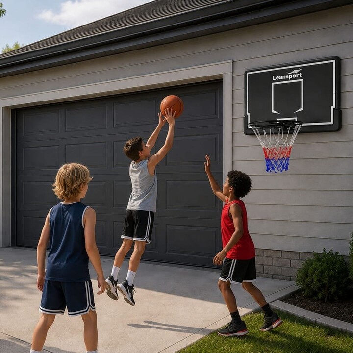 Canasta de baloncesto genérica para colgar con tablero 30566, negra, 90 cm