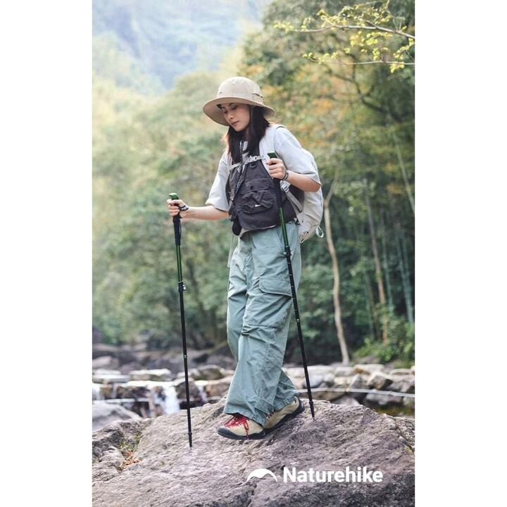 Bastones de senderismo Naturehike Sunlit 0011836100049305, color verde, 60-135 cm
