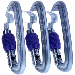 Black Diamond LiteForge Schraubkarabiner BD2102491003ALL1, 3er-Pack, grau