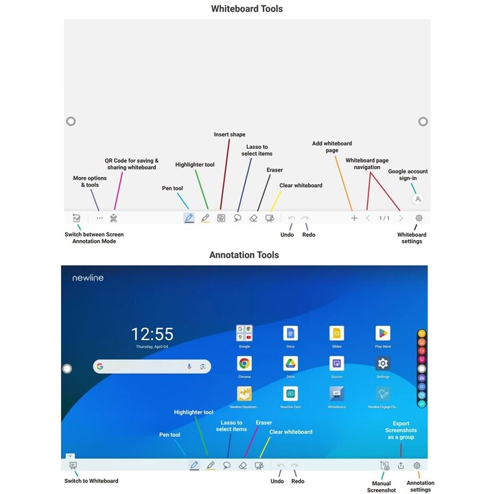 Écran multi-touch LED 4K Newline TT-6524ZPRO de 65 pouces, série Z Pro, avec port USB Type-C