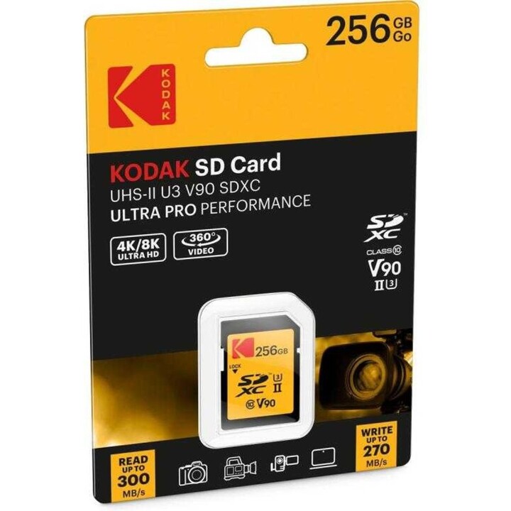 Kodak SDXC 256GB UHS-II U3 V90 Ultra Pro