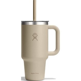 Gobelet isotherme de voyage Hydro Flask 727290, couvercle transparent, couleur « Oat Wheat », 32 oz