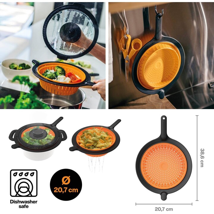 Fiskars Functional Form 1027304 Foldable Silicone Strainer Colander