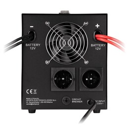Sistema di alimentazione di emergenza Rebel POWER-1500-LFP4: Inverter a onda sinusoidale pura con funzione di ricarica a 12V e 2
