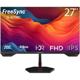 Monitor gamer Rampage Crimson de 27" FHD IPS, 200Hz e tempo de resposta de 1ms.