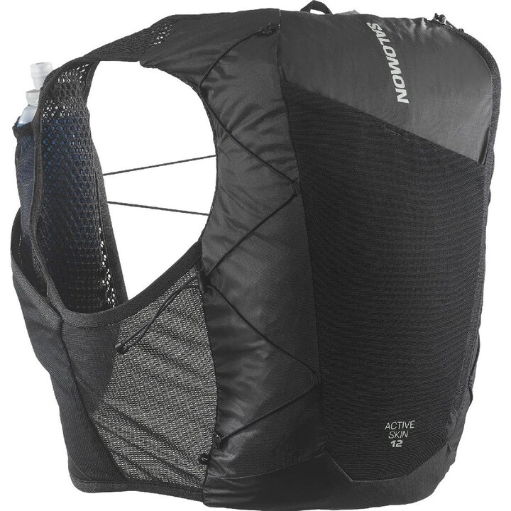 Chaleco de running Salomon 558715 Active Skin 12 (negro/metalizado, talla XL)
