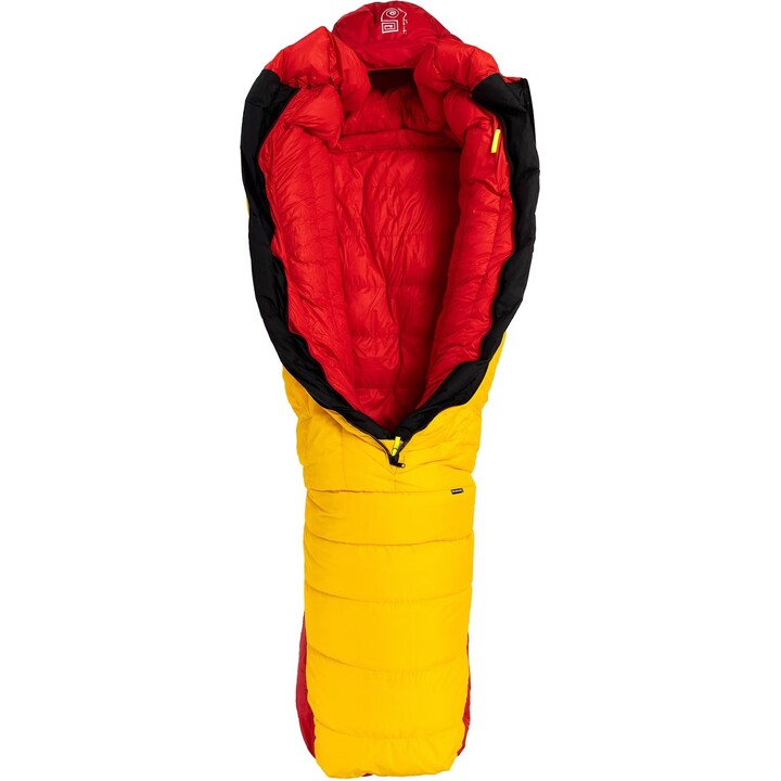 Saco de dormir de plumón Małachowski 1000 Guide Pro 175838, 188 cm, izquierda, amarillo/rojo