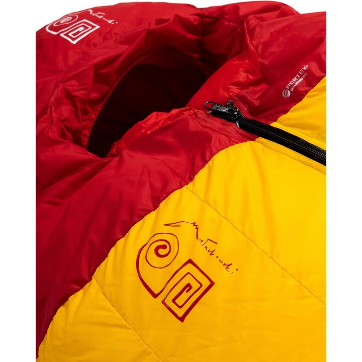 Saco de dormir de plumón Małachowski 1000 Guide Pro 175838, 188 cm, izquierda, amarillo/rojo
