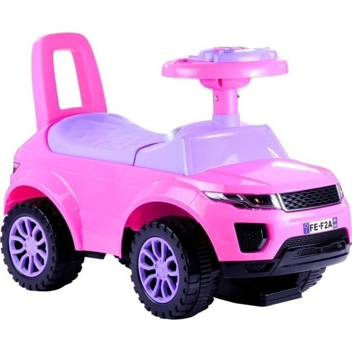 2890 Carro de empurrar para crianças 613W com luzes e sons, cor-de-rosa