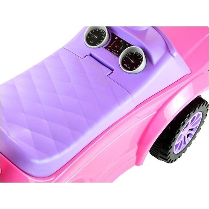 2890 Carro de empurrar para crianças 613W com luzes e sons, cor-de-rosa