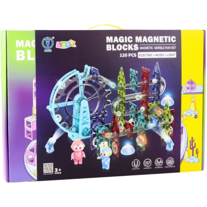 28817 Space Magnetic Blocks Ball Track Glowing Figures 120pcs