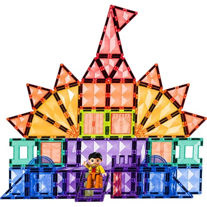 32060 Bloques de construcción magnéticos de colores, paneles 3D STEM, 85 piezas