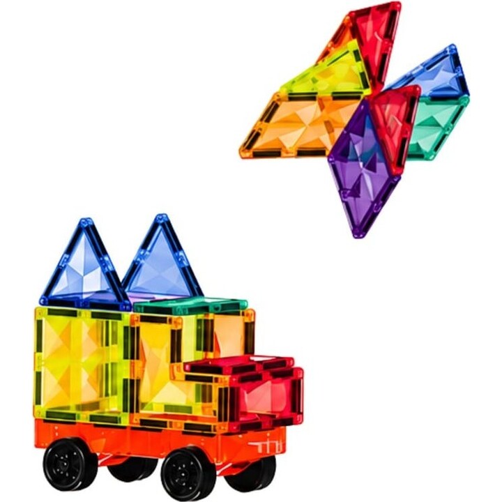 32060 Bloques de construcción magnéticos de colores, paneles 3D STEM, 85 piezas
