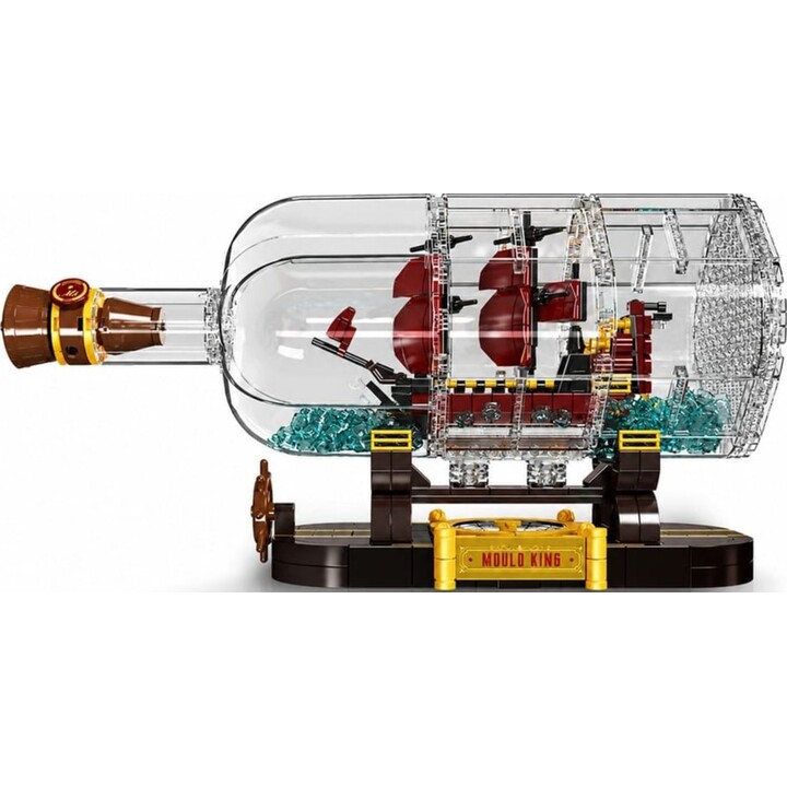 LEAN Toys Barco en Botella bloques de construcción velero decorativo marrón