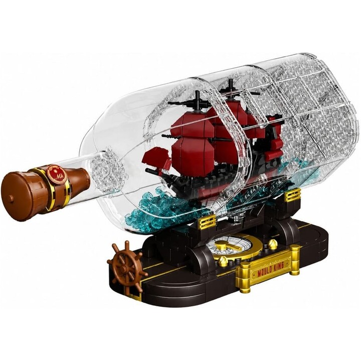LEAN Toys Barco en Botella bloques de construcción velero decorativo marrón