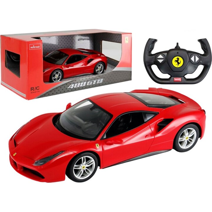20583 Ferrari 488 GTB, coche deportivo teledirigido (RC) a escala 1:14, rojo