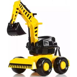 BJ Plastic 435877 : Véhicule-jouet « pelleteuse de chantier » à chevaucher, 60 cm