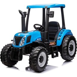 LEANToys 6863272 A011 Tracteur à conducteur assis à batterie, bleu, 24 V