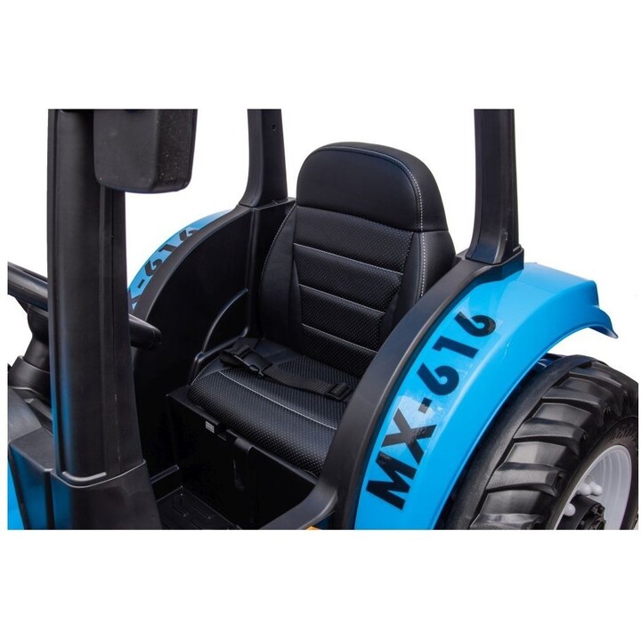 LEANToys 6863272 A011 Tracteur à conducteur assis à batterie, bleu, 24 V