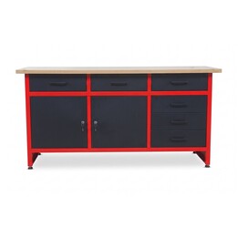 Banco da lavoro AWTOOLS a 6 cassetti, 160x60x85 cm