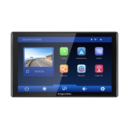 Sistema multimídia de 9 polegadas com Android Auto e Apple CarPlay, gravador de vídeo digital (DVR) e câmera de ré Krug.