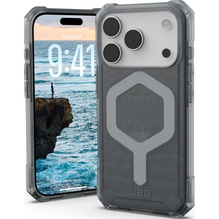 Capa UAG Essential Armor MagSafe para iPhone 17 Pro, compatível com MagSafe (cor cinza).