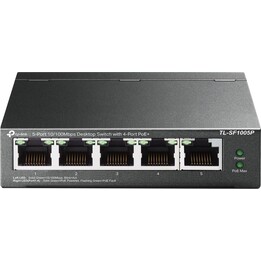 TP-LINK TL-SF1005P Unmanaged Fast Ethernet (10/100) Power over Ethernet (PoE) Black