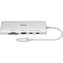 Station d´accueil USB Type-C D-Link DUP-A01/ 1xUSB/ 2xUSB Type-C/ 2xHDMI 4K/ 1xRJ45/ 1xLecteur de cartes/ 1xUSB Type-C PD/ B