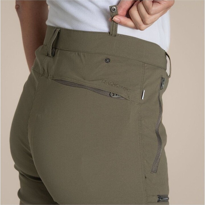 Pantalones convertibles Craghoppers NosiLife Pro III para mujer - Verde oliva salvaje Talla: M