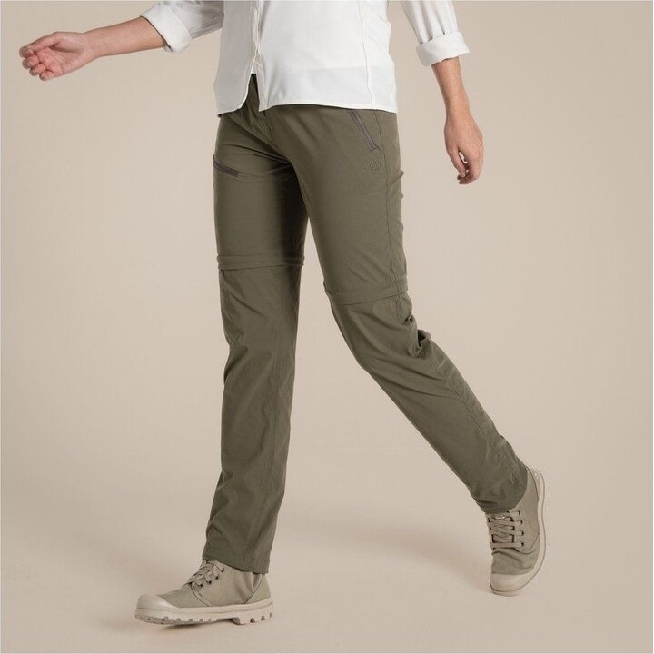 Pantalones convertibles Craghoppers NosiLife Pro III para mujer - Verde oliva salvaje Talla: M