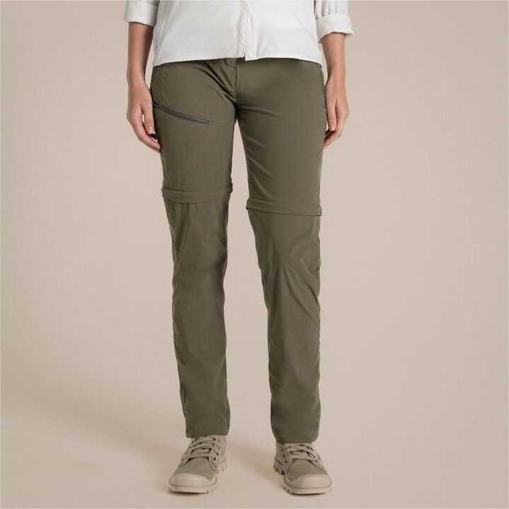 Pantalones convertibles Craghoppers NosiLife Pro III para mujer - Verde oliva salvaje Talla: M