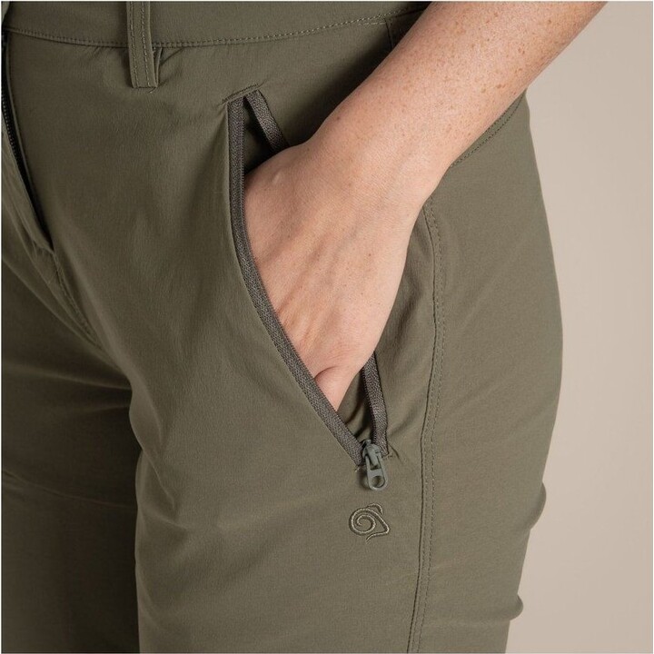 Pantalones convertibles Craghoppers NosiLife Pro III para mujer - Verde oliva salvaje Talla: M