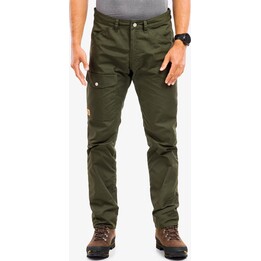 Pantalones de senderismo para hombre Fjällräven Greenland Jeans Regular 179832, color verde bosque intenso, talla M