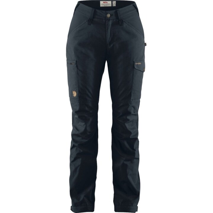 Pantalones Fjallraven Kaipak Curved 446557 para mujer, azul marino oscuro, talla L