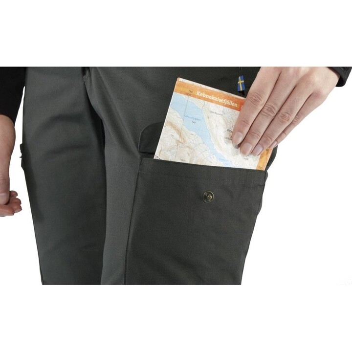 Pantalones Fjallraven Kaipak Curved 446557 para mujer, azul marino oscuro, talla L