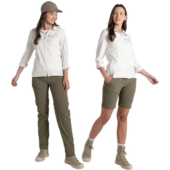 Pantalones convertibles para mujer Craghoppers NosiLife Pro III 696014, color «Wild Olive», talla S