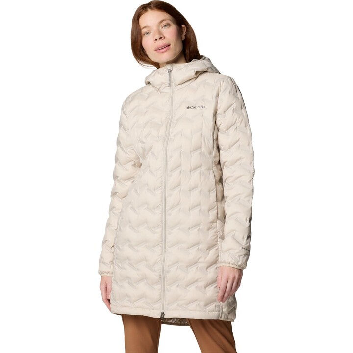 Chaqueta larga de plumón Columbia Delta Ridge II 577979 para mujer, color Dark Stone, talla XS