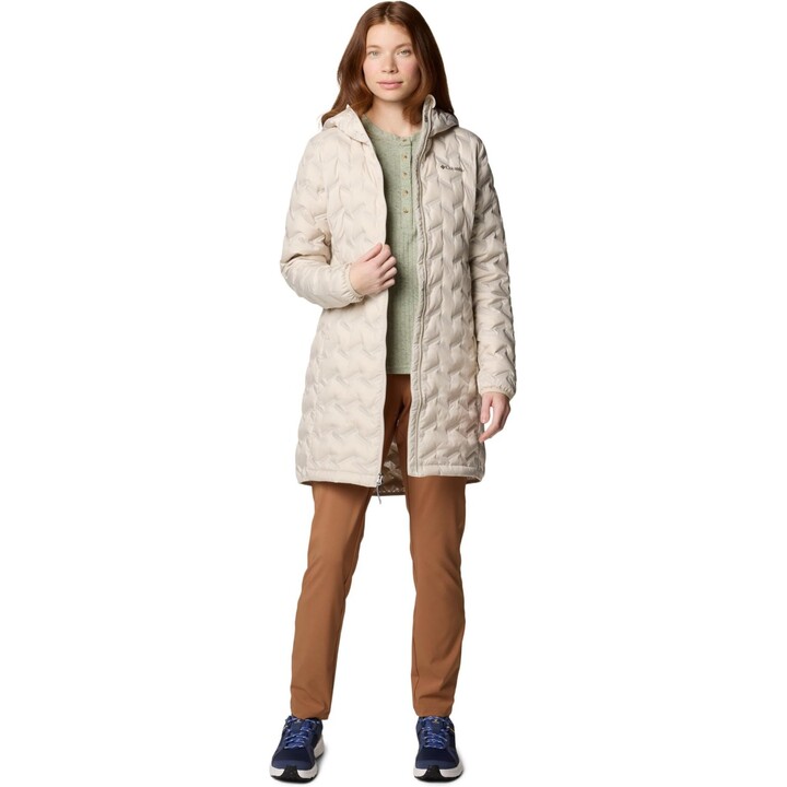 Chaqueta larga de plumón Columbia Delta Ridge II 577979 para mujer, color Dark Stone, talla XS
