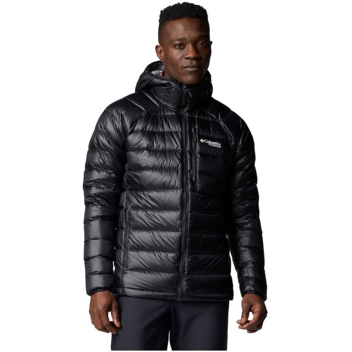 Chaqueta de plumón con capucha Columbia Arctic Crest 578121 para hombre, negra, talla S