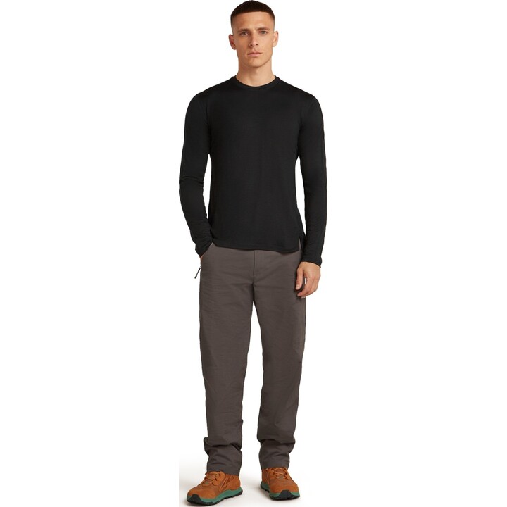 Camiseta de manga larga para hombre Icebreaker Merino 150 Ace 687250, color negro, talla L
