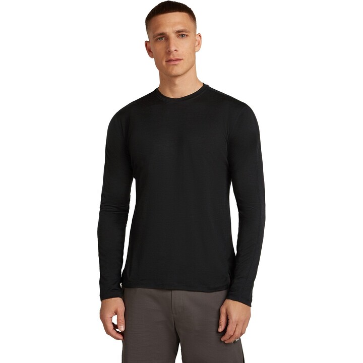 Camiseta de manga larga para hombre Icebreaker Merino 150 Ace 687250, color negro, talla L