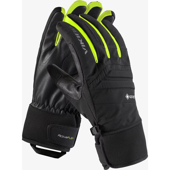 Guantes multifunción Viking Whistler GTX 707371 de GORE-TEX, negro/amarillo neón, talla 8