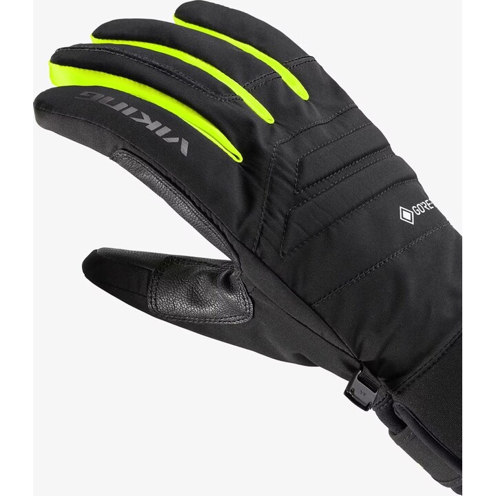 Guantes multifunción Viking Whistler GTX 707371 de GORE-TEX, negro/amarillo neón, talla 8