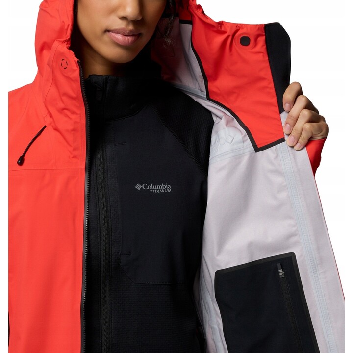 Chaqueta Columbia Saudan Pro 3L Shell 730447 para mujer, rojo amapola, talla L