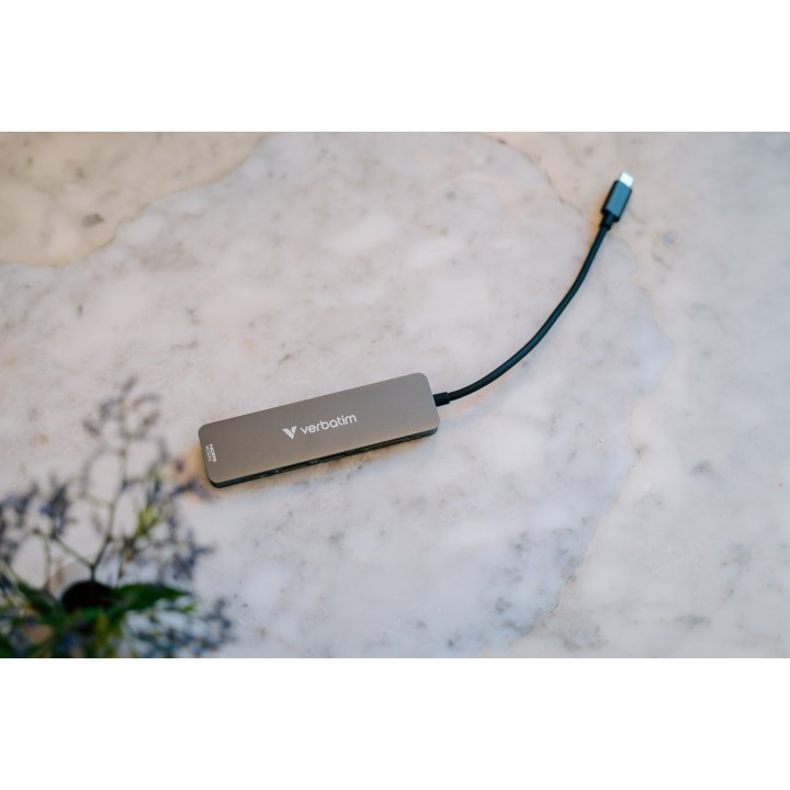 Verbatim 32156 USB 3.2 Gen 1 (3.1 Gen 1) Type-C interface hub 5000 Mbit/s Gray