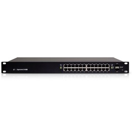 Ubiquiti Networks ES-24-250W L2/L3 Gigabit Ethernet (10/100/1000) Managed Switch with PoE support, 1U, black.
