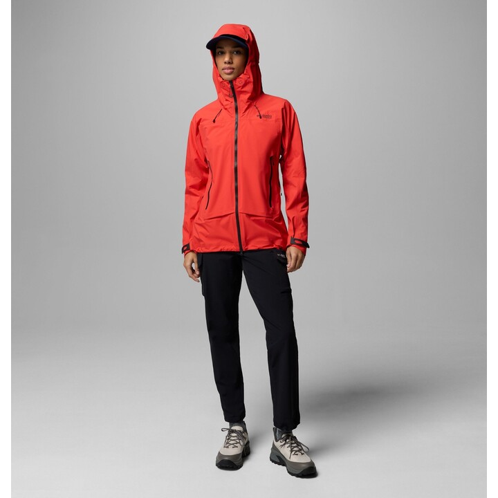 Chaqueta Columbia Saudan Pro 3L Shell 730459 para mujer, color rojo amapola, talla S